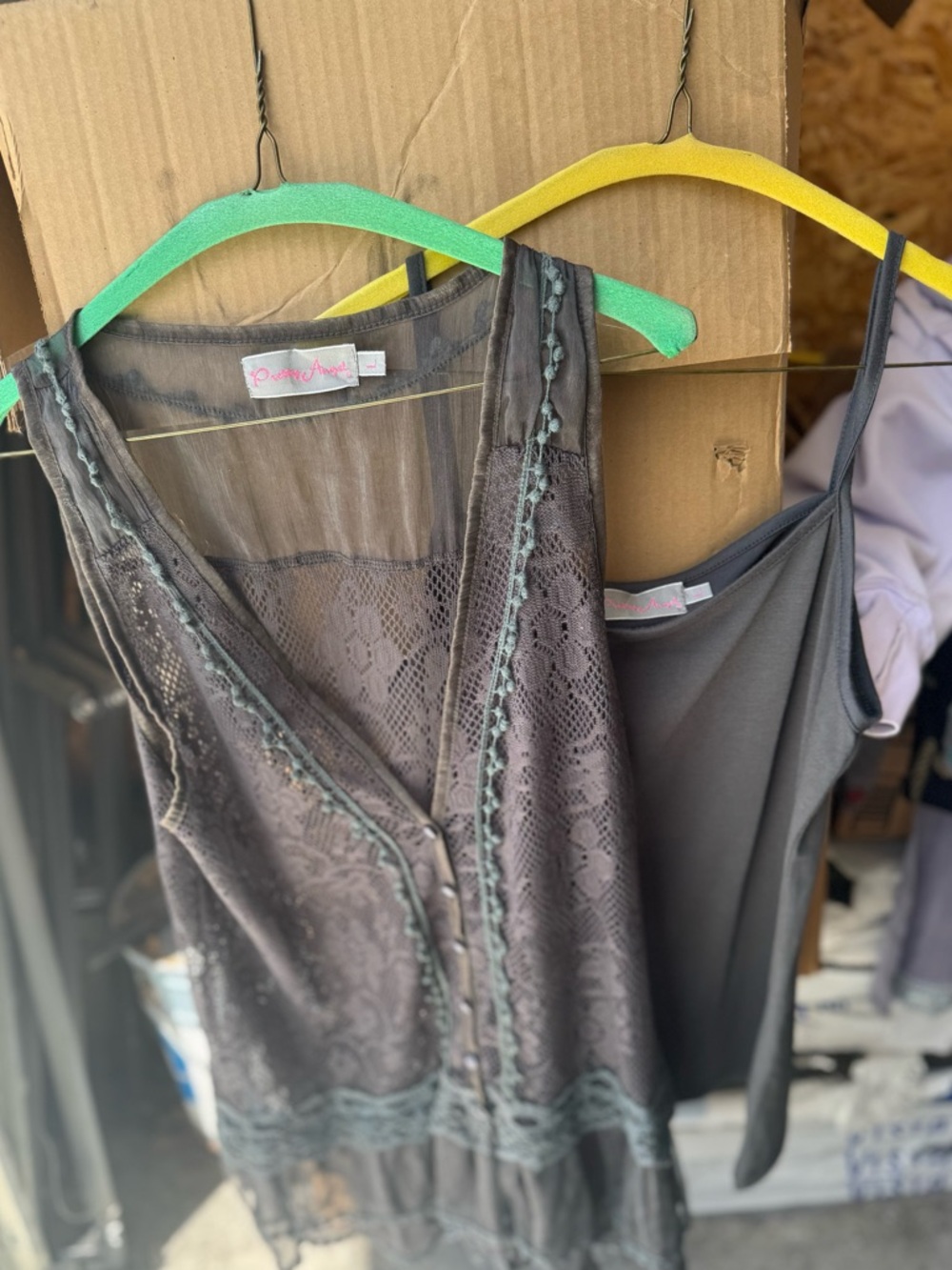 Womens lacy skirt with camisole underneath